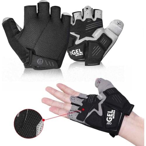 Riding gloves wheel up Thickening anti-seismic cadet Wear-resisting Fitness Half finger lycra SBR Palm air vent Cycling Equipmen