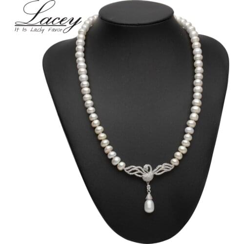 Freshwater Pearl Choker Necklace For Women,925 Silver Real Natural Pearl Pendant Necklace Wedding Jewelry Fine Gift
