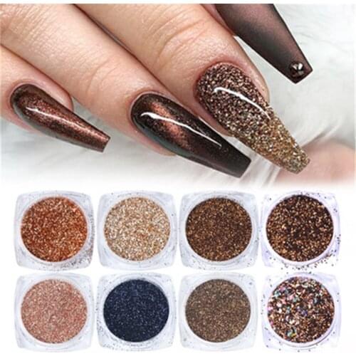 1 Set Laser Mixed Nail Glitter Powder Sequins Shinning Colorful Nail Flakes 3d Diy Charm Dust For Nail Art Decorations