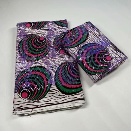 Now Promotion Sequin African Real Wax Fabric Ankara Cotton Stuff With Gold Sequins Good Quality For Party Dress 6Yards