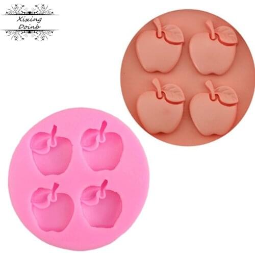 Apple silicone mold Soft Candy Mold kitchen utensils cake decoration tool polymer clay Candy Chocolate Mold dessert tool