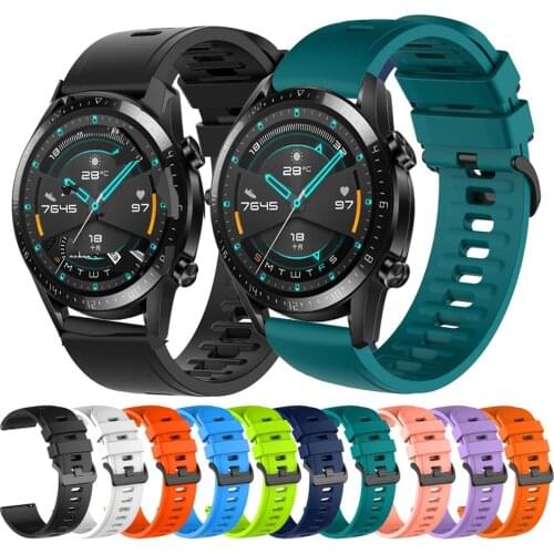 Replaceable Watchbands For HUAWEI WATCH GT 2 42 46mm/GT Active 46mm/HONOR Magic2 42 46mm Silicone Strap Band GT2 Bracelet Correa
