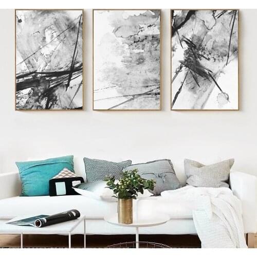 Modern New Abstract oil painting Poster Art Canvas Painting On The Wall Home Decoration from Chinese Ink Splash Painting Paint