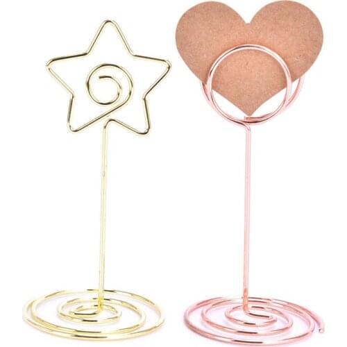 Wedding Heart Photo Clip Table Number Stand Metal Place Card Holder