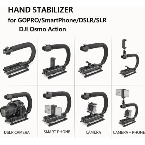 U C Shape Camera Stabilizer DSLR SLR Smartphone Handheld Holder Bracket Frame For Gopro 7 8 9 DJI Osmo Action Video DV Hand Grip