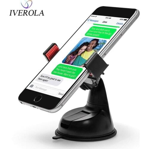 Univerola Car Mount Holder Windshield Mobile Phone Holder 360 Degree Clip Stand Adsorption Base Holder For iPhone X Xiaomi GPS