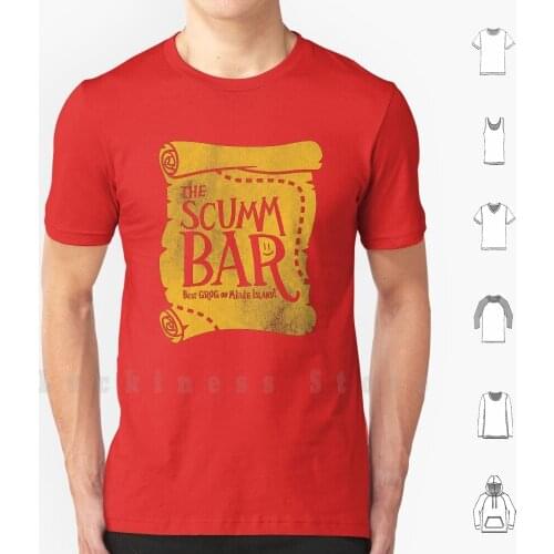 The Scumm Bar T Shirt Print 100% Cotton New Cool Tee Monkey Island Scumm Bar Guybrush Threepwood Pirate Treasure Map