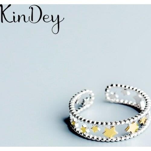 Kindey Bohemian Vintage Silver Color Star Rings For Women Men Engagement Rings Girls Party Gifts Anillos 2020