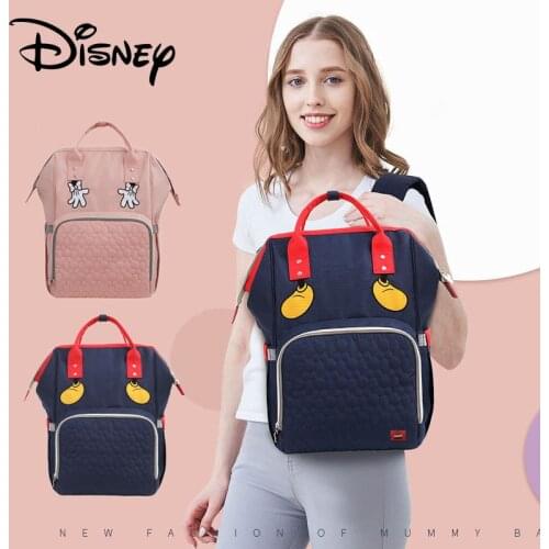 Cute Minnie Mickey Cartoon USB Baby Diaper Bag Waterproof Maternity Bag For Stroller Mummy Travel Nappy Bag Large Capacity