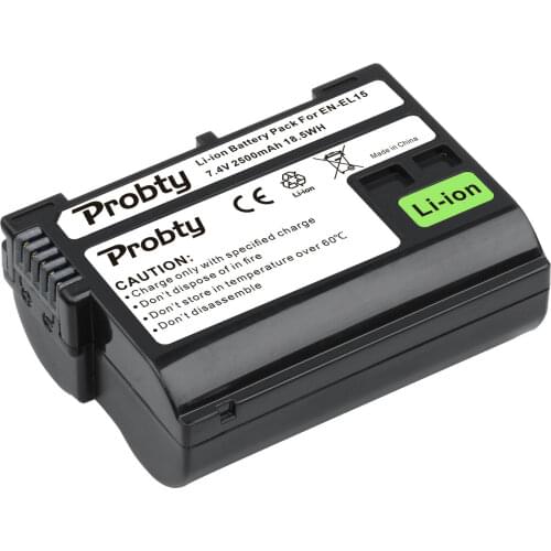 Probty EN-EL15 EL15 2500mAh Rechargeable Li-ion battery For Nikon D7000 D7100 D800 D800E D600 D610 D810 D500 D7200 V1 Camera