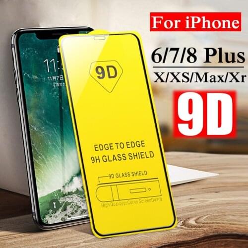 9D Full cover Protective glass on for iphone x xs max xr aphone 6 7 8 plus aifion 6plus 7plus 8plus glas tremp sheet protection