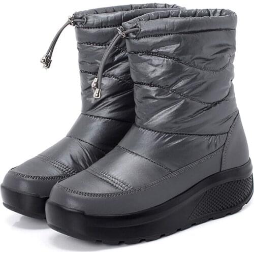 Women Boots 2020 Fashion Platform Warm Winter Boots Waterproof Snow Boots Elastic Band Women Ankle Boots Botas Mujer