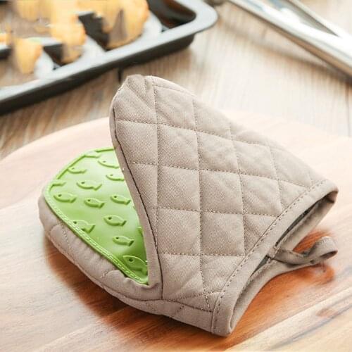1PC Microwave Oven Gloves Silicone Cotton Insulation Mitts Potholder Kitchen Anti Scald Hand Clip Handschoen