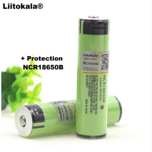 2 pcs. Liitokala New Original NCR18650B 3.7 V 3400 mAh+protection 18650 rechargeable lithium battery with PCB Flashlight battery