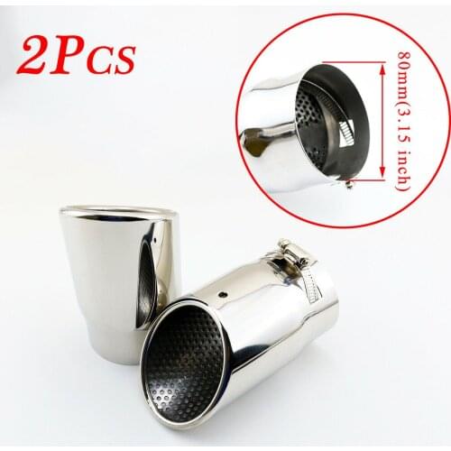 2pcs Stainless Steel Tail Exhaust Pipe Cover Fit For Audi A6/A6L 2012 2013 2014 2015 Rear Muffer Tailpipe Accessories