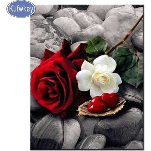 2019 prevalent DIY Diamond Painting rose flower Cross Stitch Full square round Diamond Embroidery rhinestones 5d diamond art