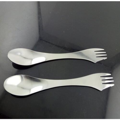 300pcs Fork spoon spork 3 in 1 tableware Stainless steel cutlery utensil combo Kitchen outdoor picnic scoop/knife/fork