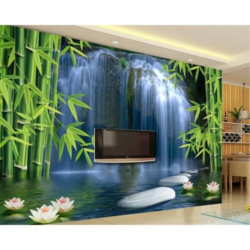 Beibehang 3d Wallpaper Bamboo Forest Spring 3D TV Backdrop Living Room Bedroom TV Background Mural photo wallpaper for walls 3 d
