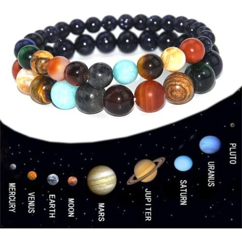 2020 Eight Planets Bead Bracelet Men Natural Stone Universe Yoga Chakra Solar Bracelet For Men Women Jewelry Free Shipping