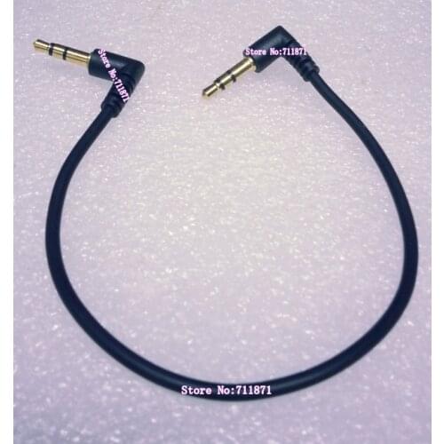 90 Degree Double Bend Male 3.5 Stereo Audio Line Short Black Aux Audio Cable 3 Section 3.5mm Car Speaker Aux Audio Cord Wire