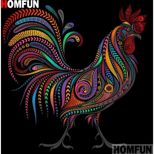HOMFUN Full Square/Round Drill 5D DIY Diamond Painting "Color chicken" 3D Embroidery Cross Stitch 5D Home Decor A14477
