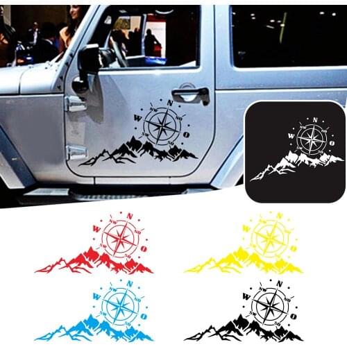 NEW Car Hood Sticker Vinyl Car Stickers and Decals Mountain Compass Navigation Graphic Sticker Auto Body Sticker Accessories