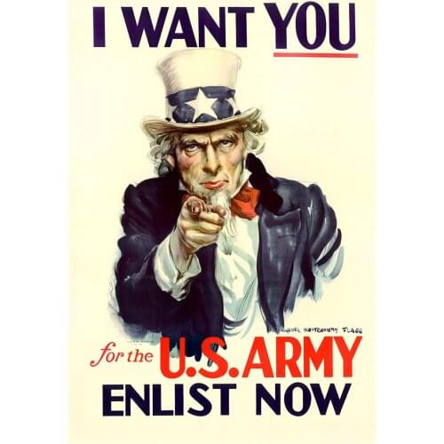 Free Shipping Custom Uncle Sam I want you Poster Nice Bedroom Decor Fashion Wall Sticker Well Design Wallpaper #0381