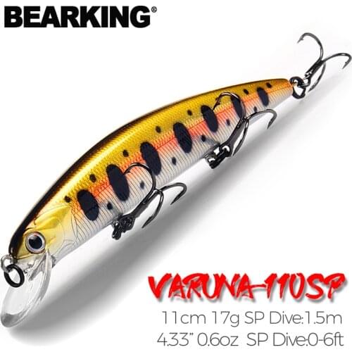 Bearking 11cm 17g Dive 1.5m super weight system long casting SP minnow New model fishing lures hard bait quality wobblers