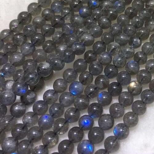 6MM 1Strand-60Pcs AA+ 100% Natural Blue Light Grey Moonstone Loose Bead Strands Semi-Precious Stone Jewellery Beads