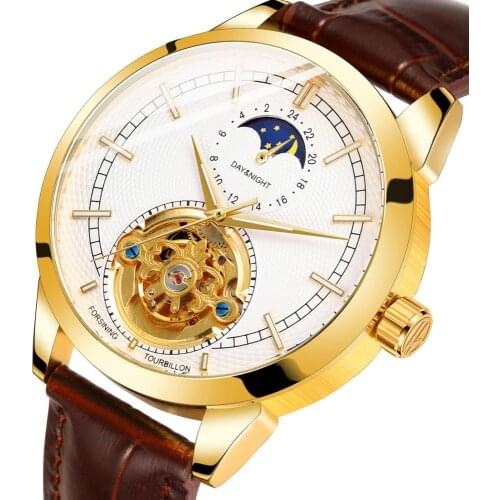 2021 New Mens Watch Luxury Brand Moon Phase Automatic Mechanical Watches Men Toubillon Wristwatch Male Clock Relogio Masculino