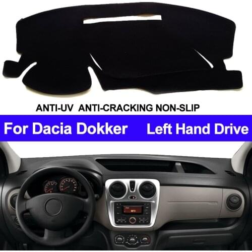 Car Dashboard Cover For Dacia Dokker Dashmat Pad Carpet Dash Board Cover Dash Mat Sun Shade Left hand drive Auto Car Protector