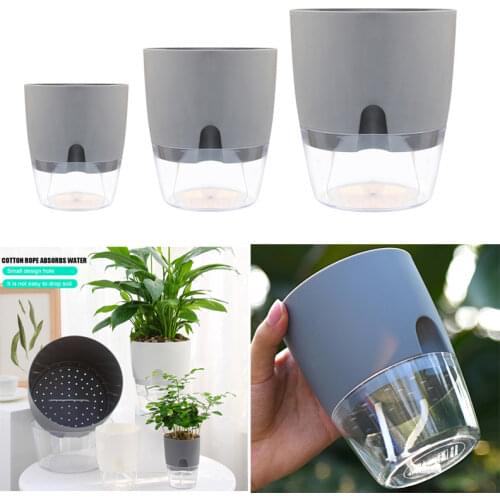 Watering Planter Handmade 2 Layer Self Watering Plant Flower Pot With Water Container Round Flowerpot Home Garden Decor