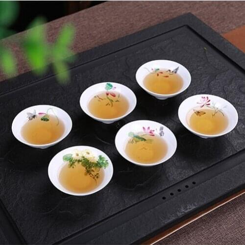 Jingdezhen blue and white porcelain of Dehua jade porcelain tea cup Masters Large Cup drinking 6cups