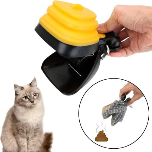 Garbage Holder Dispensers ABS Poop Scoop With 1 Roll Decomposable bags Portable Pet Waste Bags Outdoor