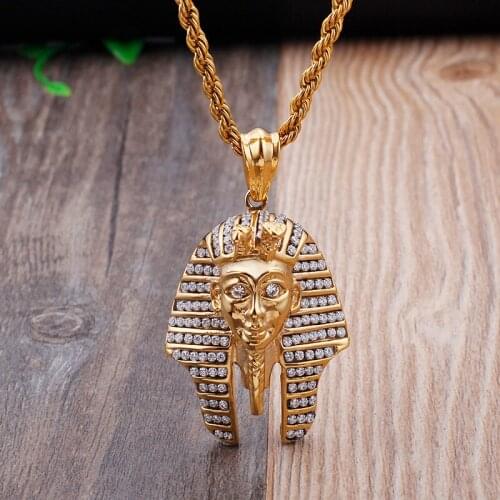 European and American Egyptian Pharaoh Pendant Hip Hop Necklace Male Creative Domineering Symbol Avatar Pendant Accessories
