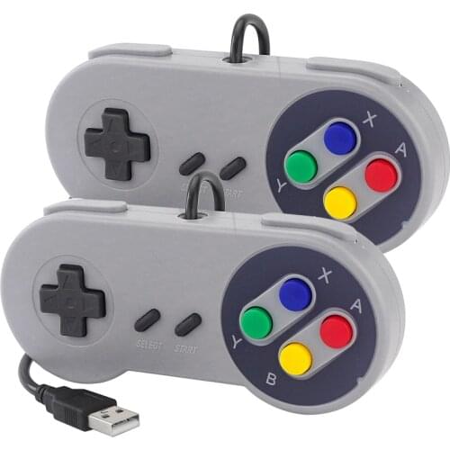 2PCs USB Game Controller Gaming Joystick Retro Gamepad Wired Gamestick Control for PC / Windows / Linux SNES / Raspberry Pi