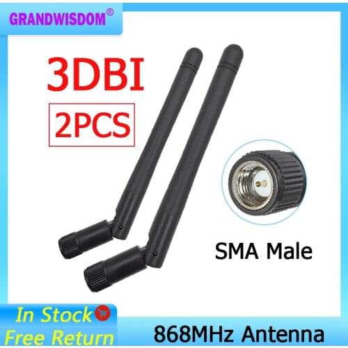 2pcs 868MHz 915MHz Antenna 3dbi SMA Male Connector GSM 915 MHz 868 MHz antena outdoor signal repeater antenne waterproof Lorawan