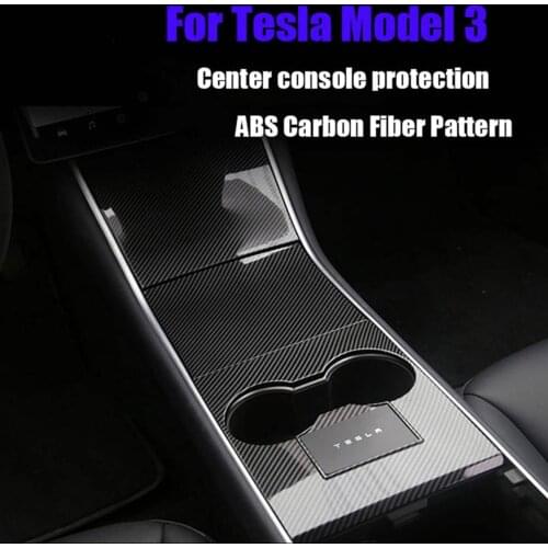 Car Interior Centre Console Panel For Tesla Model 3 Decoration Cover Mouldings Carbon Fiber Style Sticker Trim