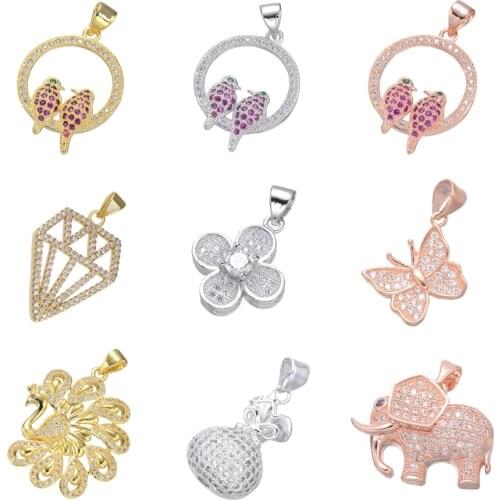 Juya DIY Gold/Rose Gold Butterfly Bird Elephant Charms Pendant Supplies For Fashion Jewelry Bracelet Necklace Making