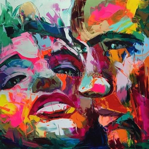 Couple oil painting Palette knife painting portrait Palette knife Face Oil painting Impasto figure on canvas Hand painted