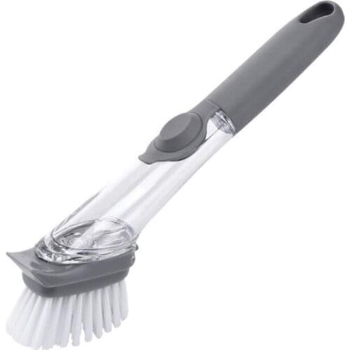 Brush pot, dish, kitchen household long handle, cleaning detergent, automatic liquid-adding brush