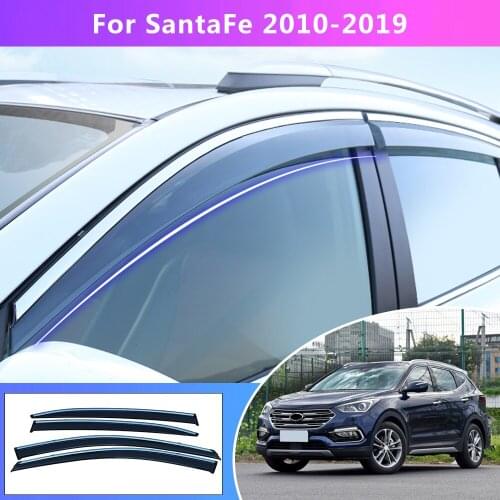 Window Visor For Hyundai SANTAFE 2010-2016 2017 2018 Smoke Car Window visor Car Sun Rain Guard Wind Deflectors Accessories 4Pcs
