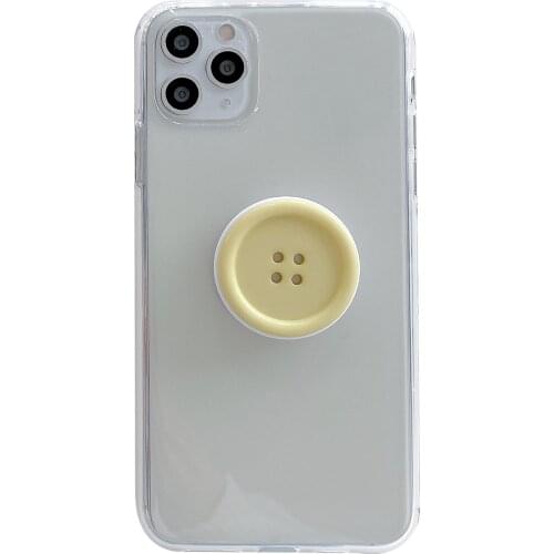 Creative Button Stand Knot Case for iPhone 12 Pro Max Back Phone Cover for 12 11 Pro Max X XS XR 8 7 Plus SE 2020