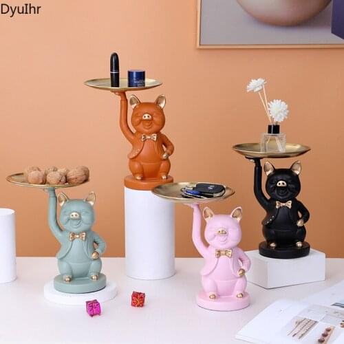 Creative resin pig tray home decor key storage resin crafts living room decor home decoration accessories modern DyuIhr