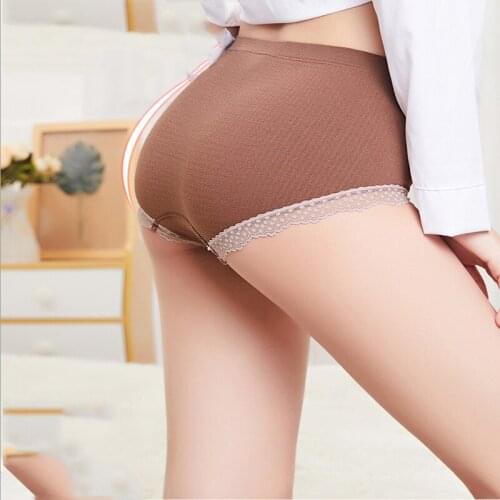 Japanese Girl-style Lace Panties Women‘s Seamless Mid-Waist Lift Butt Shaping Panties Women Sexy Graphene Soft Briefs