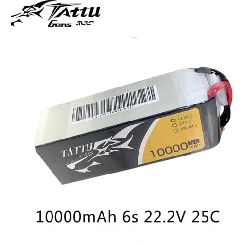 Tattu Lipo Battery 6S 10000mAh Lipo 22.2V 25C UAV Drone Battery for Quadcopter Frame FPV Drone Chargeable Battery