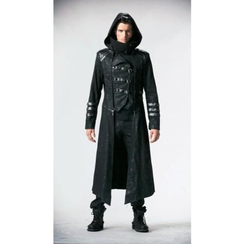 Punk Rave Fashion Mens Punk Streampunk Visual Kei Gothic Long&short Jacket Coat Hoodie Y364