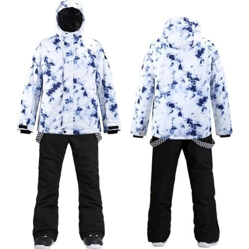 Cheap Mens Snow suit Wear Snowboarding clothes Waterproof Costumes Winter Outdoor Sports Suit Ski Jacket and Bibs Snow Pants