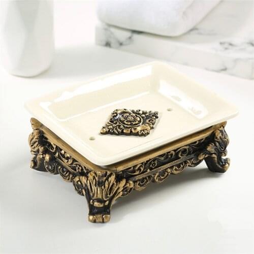 Soap Dishes Shower Soap Case Resin Household Container Storage Box Bathroom Accessories Originality carve Kitchen Clean Storage