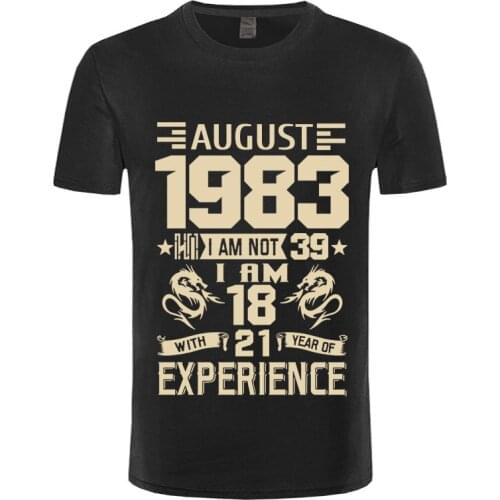 2021 NEW January February March April shirt Mens Short Sleeve T shirt Printed May June July August September 1983 YEARS Casual